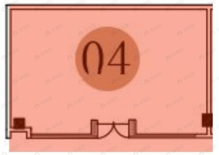 1室1厅建面60m²南户型图