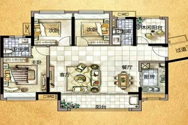 4室2厅2卫建面110m²户型图