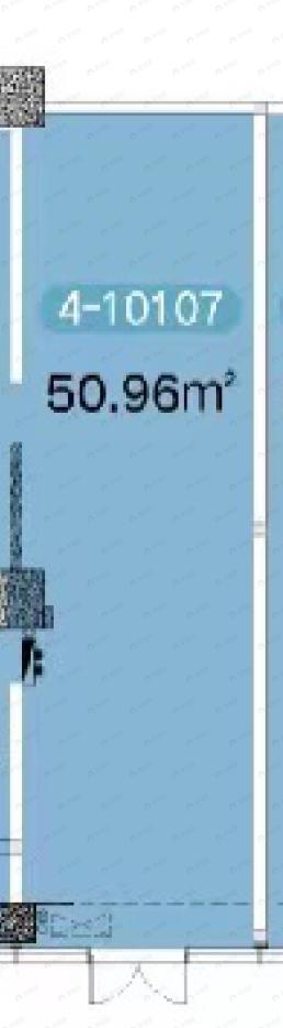 1室1厅建面50m²南户型图