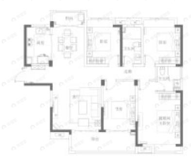 中国核建锦城4室2厅2卫户型图
