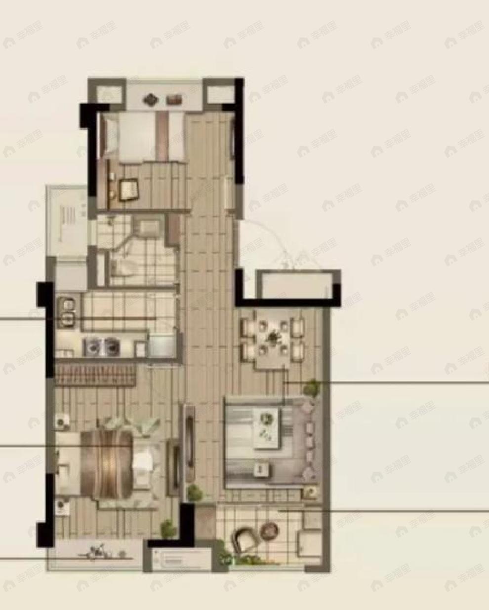 象屿印溪佳园2室2厅1卫户型图