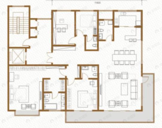 盈泰水岸东方4室2厅4卫户型图