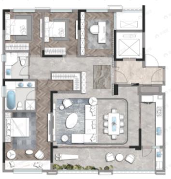樾千山4室2厅2卫户型图
