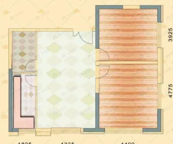 富海公馆2室1厅1卫户型图