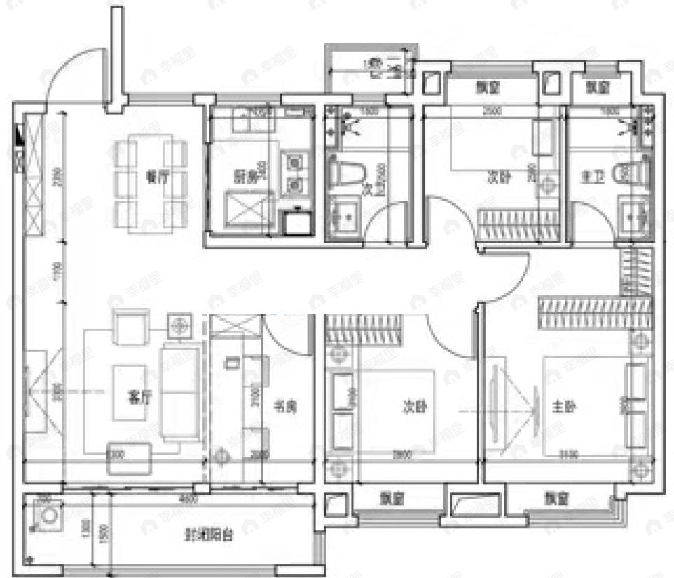 上宸云际4室2厅2卫户型图