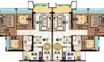 万福名雅城3室2厅1卫户型图