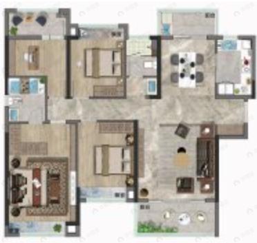 南益名士豪庭4室2厅2卫户型图