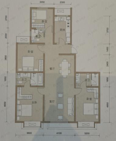 北京东湾4室2厅3卫户型图