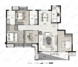 中梁中辉名门山河樾4室2厅2卫户型图