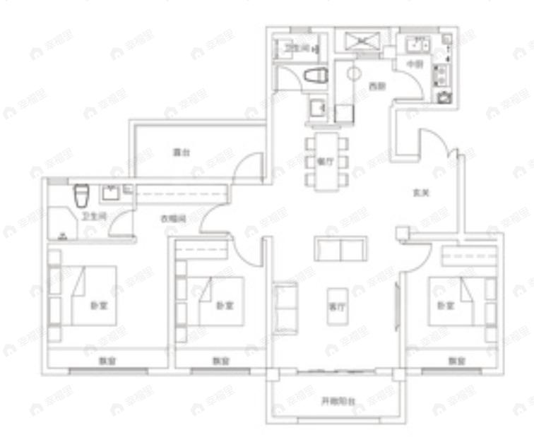 融侨中原城3室2厅2卫户型图