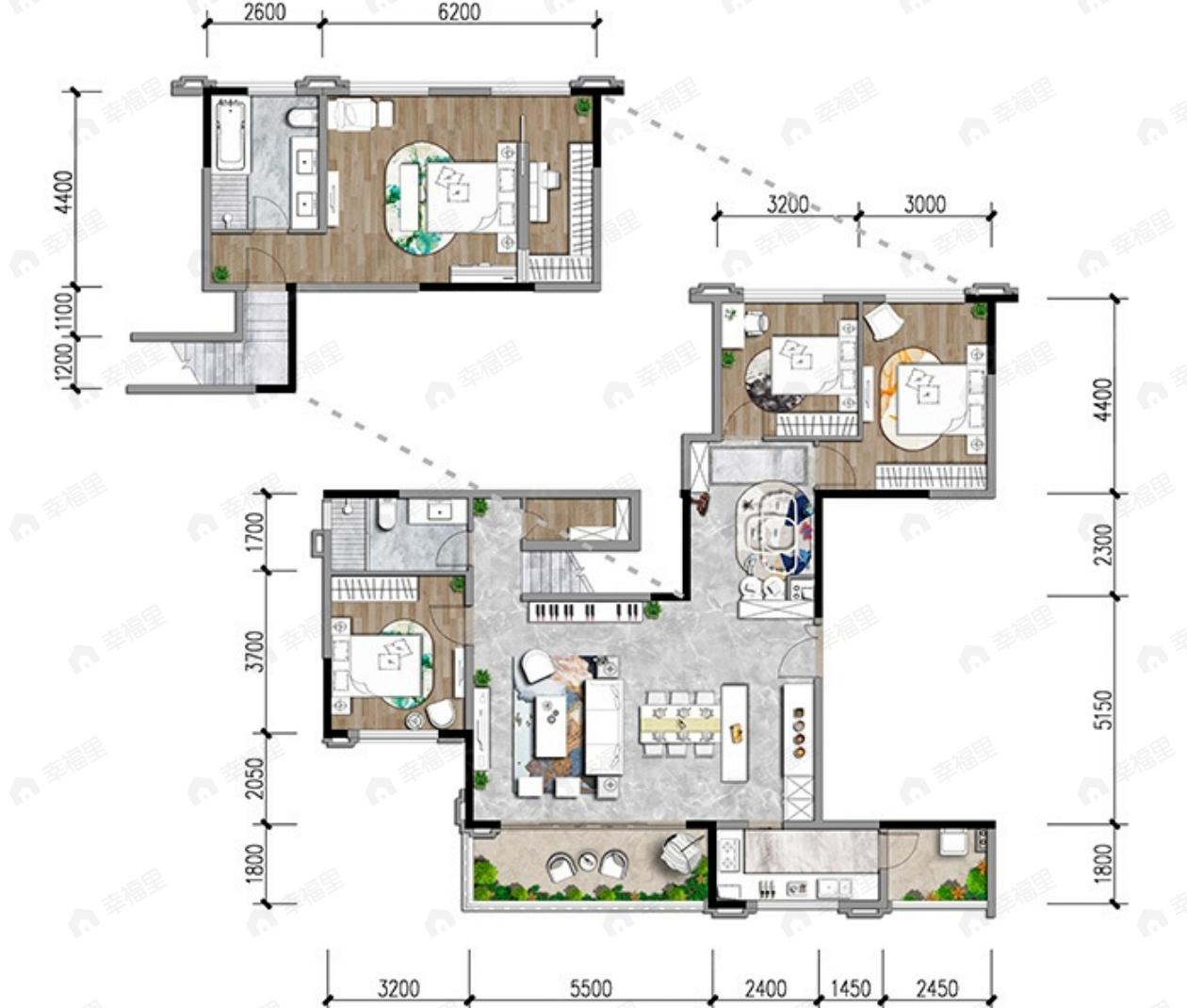中南海棠集4室3厅2卫户型图