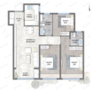 银丰玖玺城3室2厅2卫户型图
