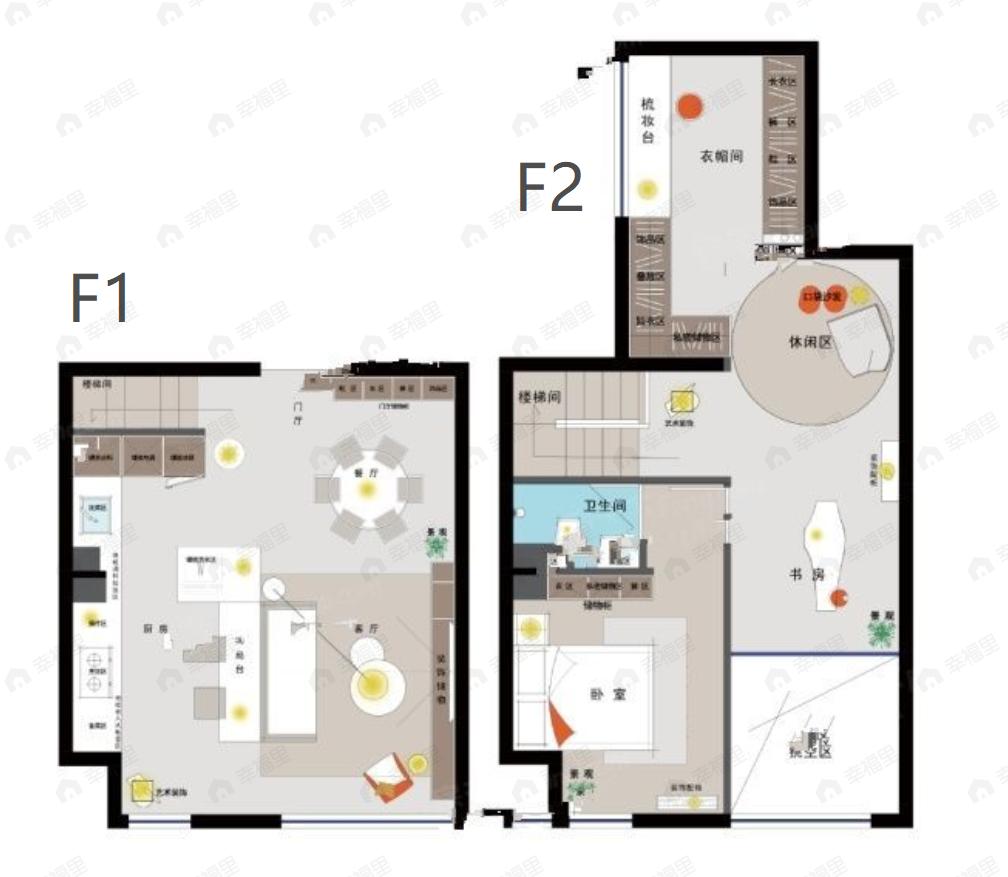 中润府1室2厅1卫户型图