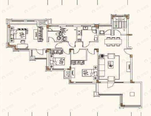 3室2厅2卫建面130平户型图