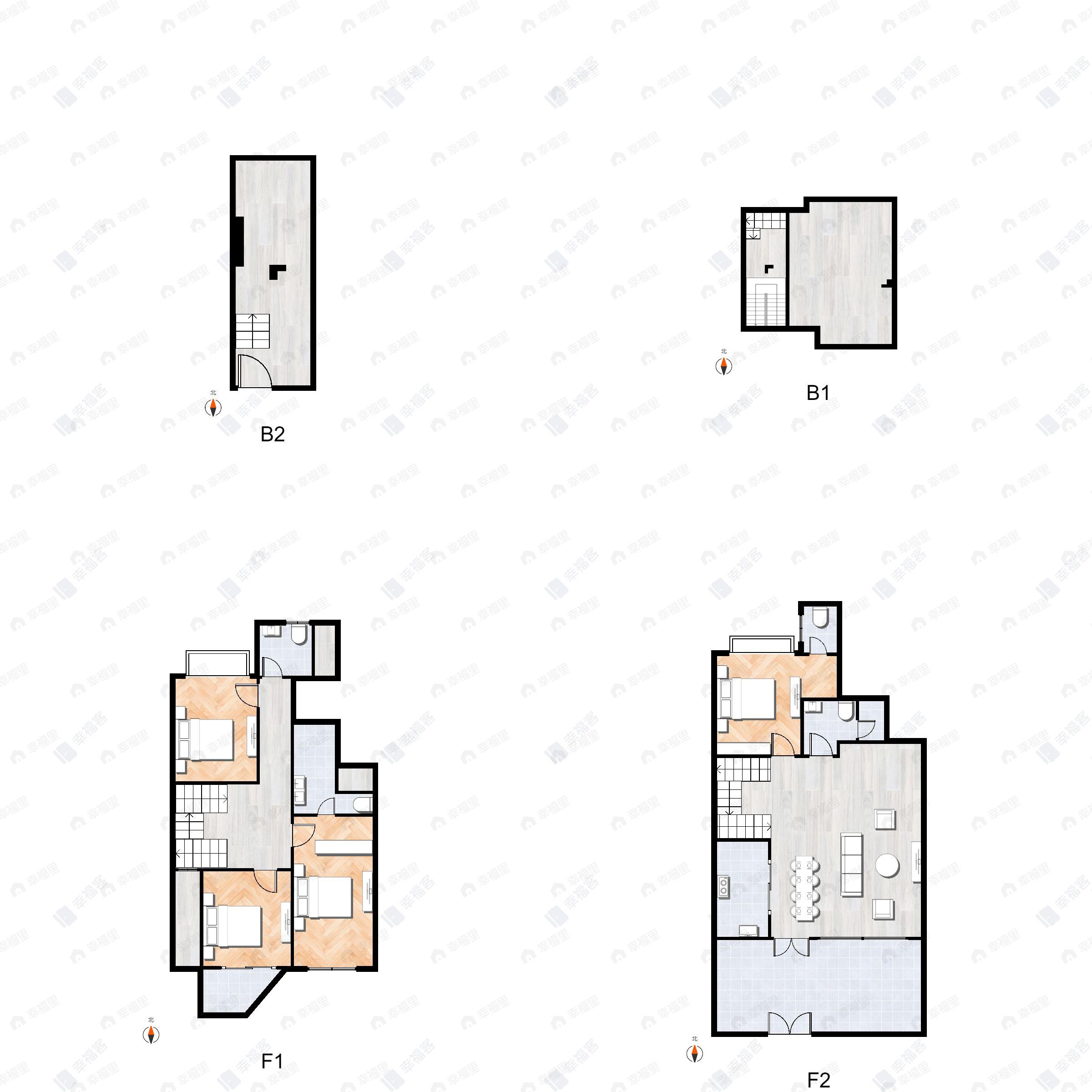 4室2厅4卫建面173平南户型图