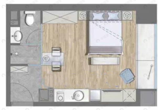 曲江雁南寓1室1卫户型图