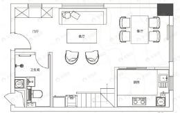 卓伯根19002室2厅2卫户型图