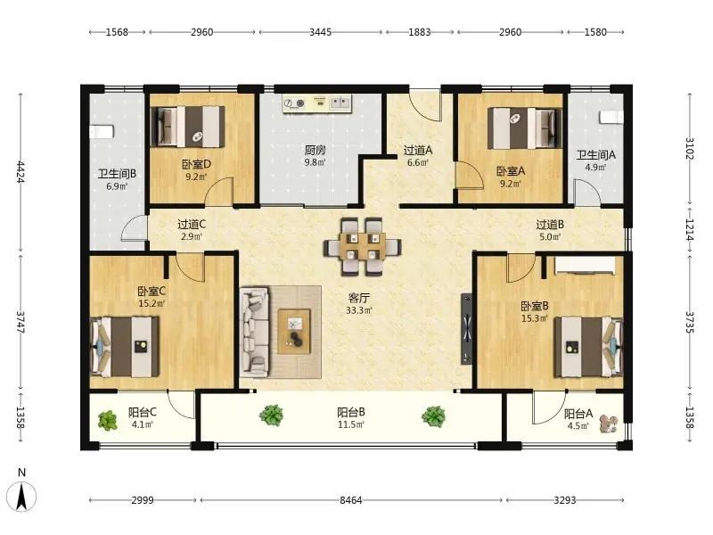 整租·青特金地汇豪观邸