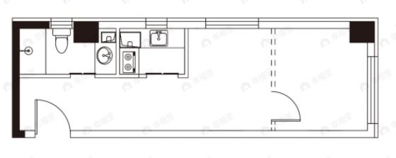 五矿新里1室1厅1卫户型图