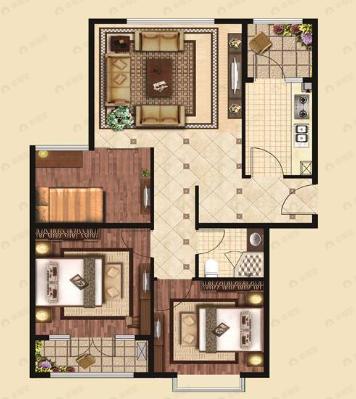 太阳城2室2厅1卫户型图