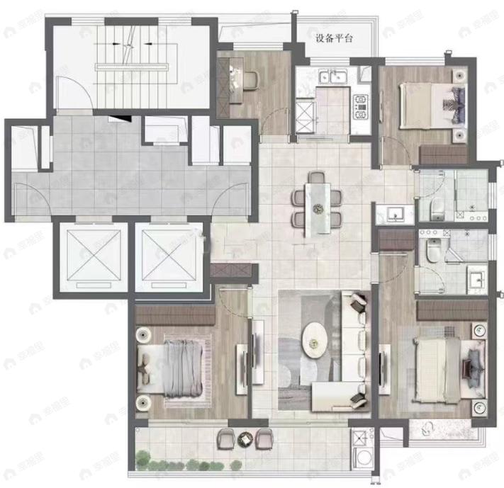 绿城春来云潮4室2厅2卫户型图