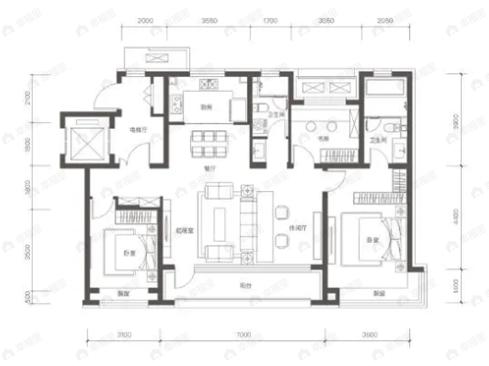 中建宸庐4室2厅2卫户型图
