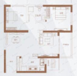 金沙湖高尔夫观邸2室2厅1卫户型图