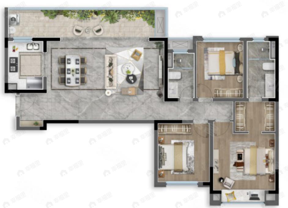 人居悦云庭3室2厅2卫户型图