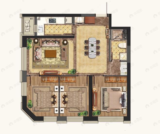 亿达青云天下3室2厅1卫户型图