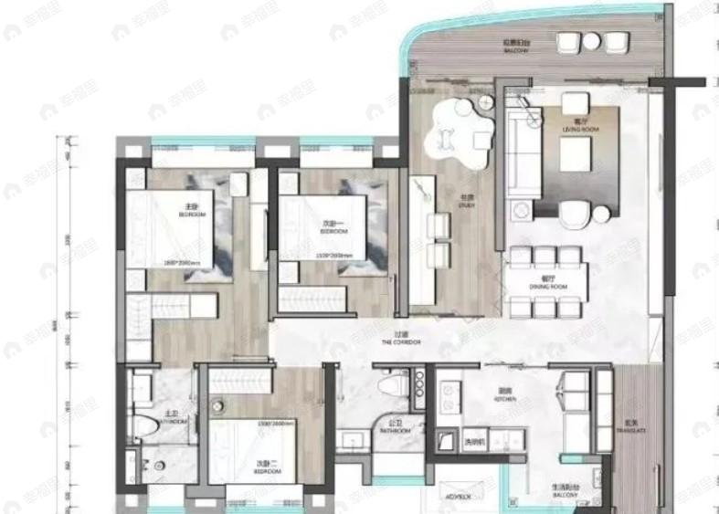 广州滨江上都4室2厅2卫户型图