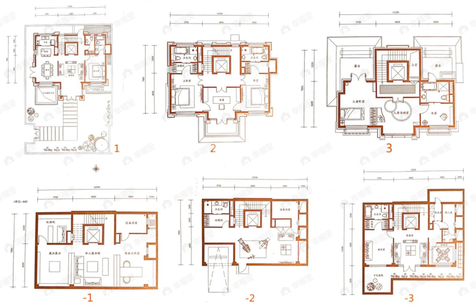 鲁能钓鱼台美高梅公馆4室5厅8卫户型图