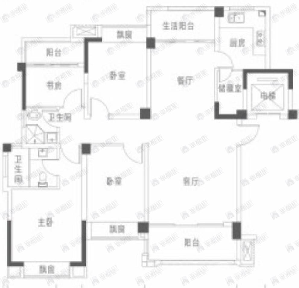竹径悦山4室2厅2卫户型图