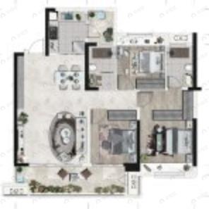 3室2厅2卫建面115平户型图