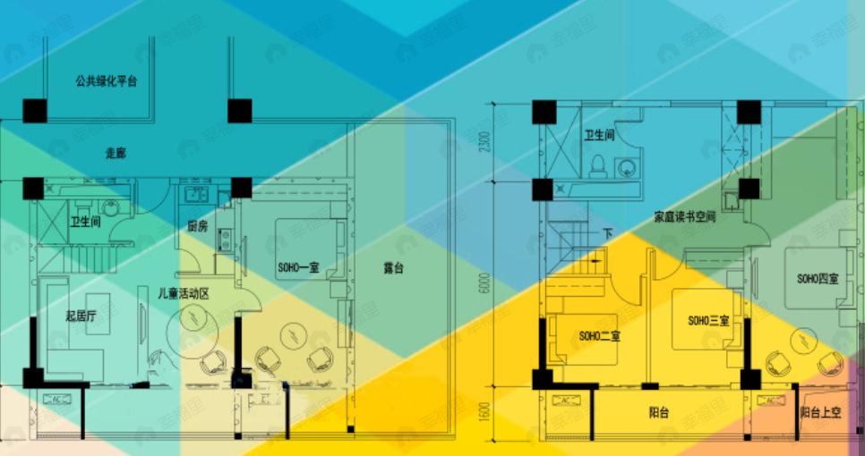 西安国际美术城4室2厅2卫户型图
