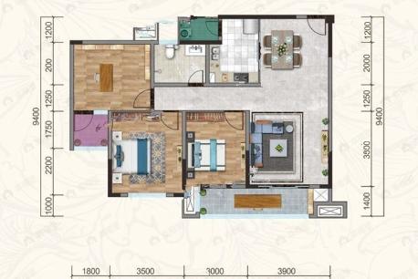 天府西苑3室2厅1卫户型图
