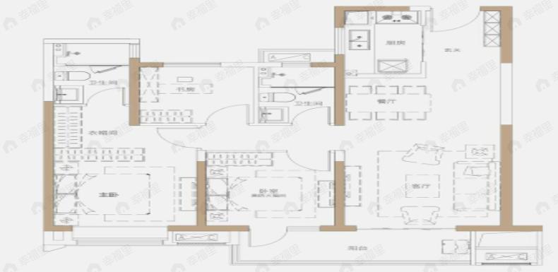 武地融创御央首府3室2厅2卫户型图