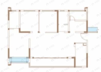 电建德商泷悦天玺4室2厅2卫户型图