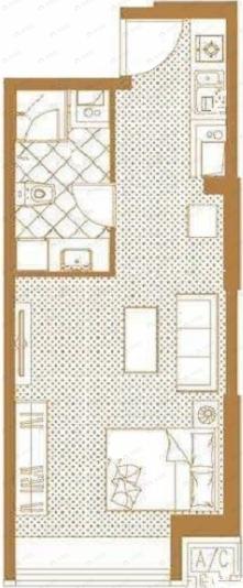 南华中环广场1室1厅1卫户型图