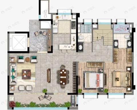 世茂大东海同晖府4室2厅2卫户型图