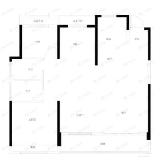 4室2厅2卫建面128平南户型图