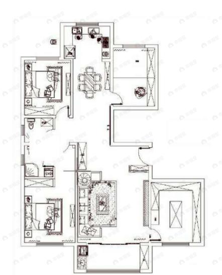 4室2厅2卫建面168平户型图