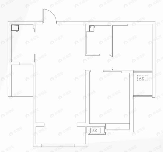 2室2厅1卫建面79平户型图
