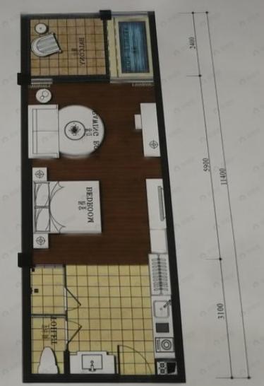 养和山居一期1室1厅1卫户型图