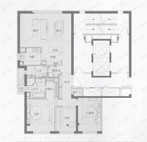 中海十里观澜/十里潮颂3室2厅2卫户型图