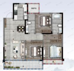 新鸿君品雅苑3室2厅2卫户型图