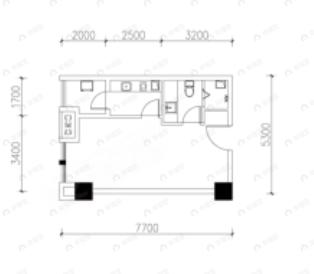 高科雲汀1室1厅1卫户型图