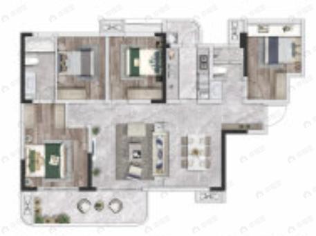 城投置地青熙蘭庭4室2厅2卫户型图
