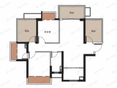 盛邦香颂·品园4室2厅2卫户型图