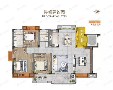 托斯卡纳小镇4室2厅2卫户型图