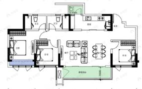 蜀道翰文府3室2厅2卫户型图